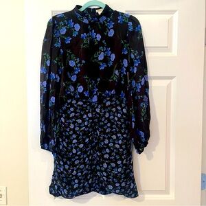Shoshanna Blue & Black Floral Mini Dress
